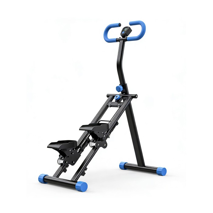 BlockFit® Stair Stepper - Sport apparatuur voor thuis - Fitness stepapparaat - Stairclimber - Stepapparaat - Home gym - Inklapbaar - LCD display - Stairmaster - Hoogte verstelbaar - Antislip - Blauw