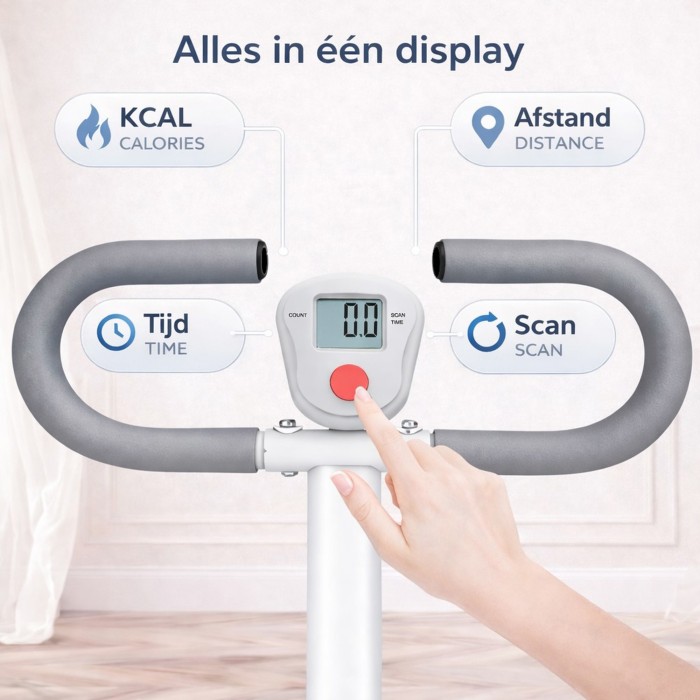 BlockFit® Stair Stepper - Sport apparatuur voor thuis - Fitness stepapparaat - Stairclimber - Stepapparaat - Home gym - Inklapbaar - LCD display - Stairmaster - Hoogte verstelbaar - Antislip - Grijs