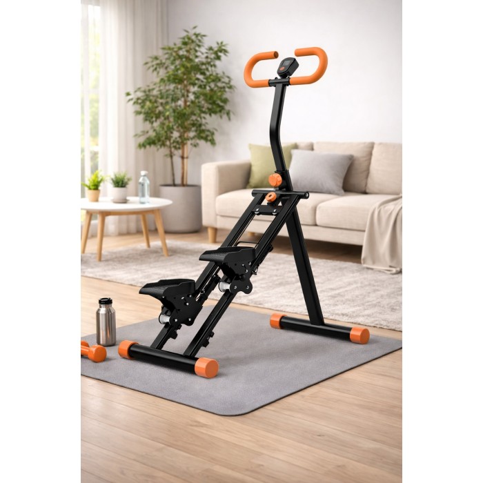 BlockFit® Stair Stepper - Sport apparatuur voor thuis - Fitness stepapparaat - Stairclimber - Stepapparaat - Home gym - Inklapbaar - LCD display - Stairmaster - Hoogte verstelbaar - Antislip - Oranje