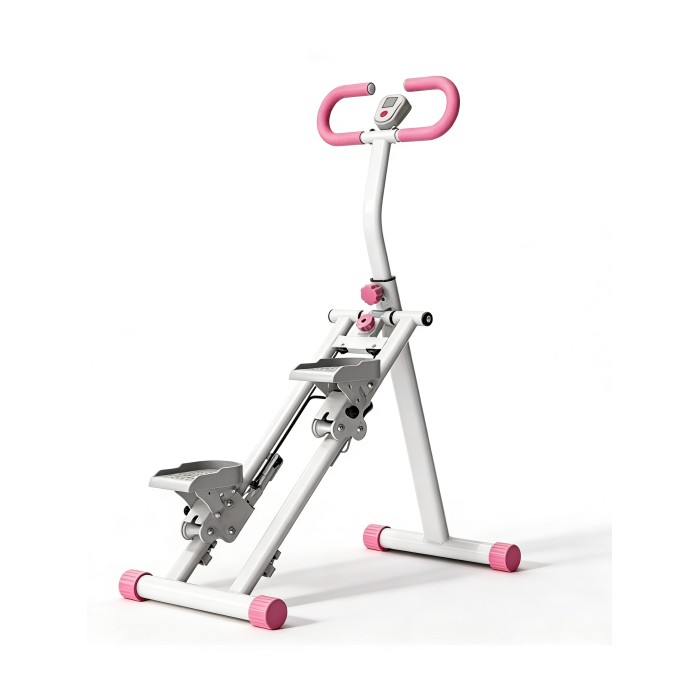 BlockFit® Stair Stepper - Sport apparatuur voor thuis - Fitness stepapparaat - Stairclimber - Stepapparaat - Home gym - Inklapbaar - LCD display - Stairmaster - Hoogte verstelbaar - Antislip - Roze
