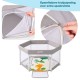 BlockPlay® Grondbox inklapbaar Baby Zeshoek 127x127 cm - Speelbox - Playpen - Kinderbox – Kruipbox – Ballenbak - Inclusief speelmat 50 speelballen draagtas en 2 optrek hendels – Grijs 
