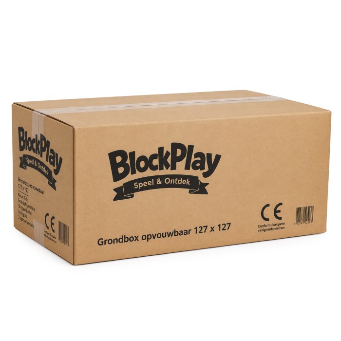 BlockPlay® Grondbox inklapbaar Baby Zeshoek 127x127 cm - Speelbox - Playpen - Kinderbox – Kruipbox – Ballenbak - Inclusief speelmat 50 speelballen draagtas en 2 optrek hendels – Grijs 