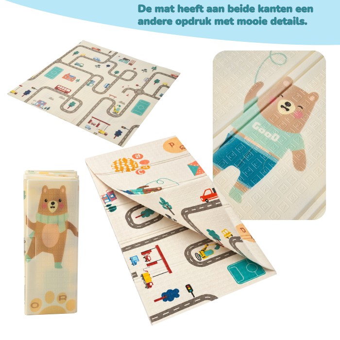 BlockPlay® Grondbox inklapbaar Baby 127x127 cm - Speelbox - Playpen - Kinderbox – Kruipbox – Ballenbak - Inclusief speelmat 50 speelballen draagtas en 2 optrek hendels – Grijs 