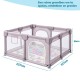 BlockPlay® Grondbox Baby 127x127 cm - Speelbox - Playpen - Baby box - Babypark - Parc bebe - Kinderbox - Kruipbox - Inclusief speelmat 50 speelballen draagtas en 4 optrek hendels - Grijs