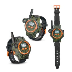 BlockPlay® Walkie Talkie voor kinderen - 2 stuks - Horloge - portofoon - met kompass, licht en tijd - Army