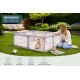 BlockPlay® Grondbox Baby 150x180 cm - Speelbox - Playpen - Baby box - Babypark - Parc bebe - Kinderbox - Kruipbox - Inclusief speelmat 50 speelballen draagtas en 4 optrek hendels - Grijs Alfabet