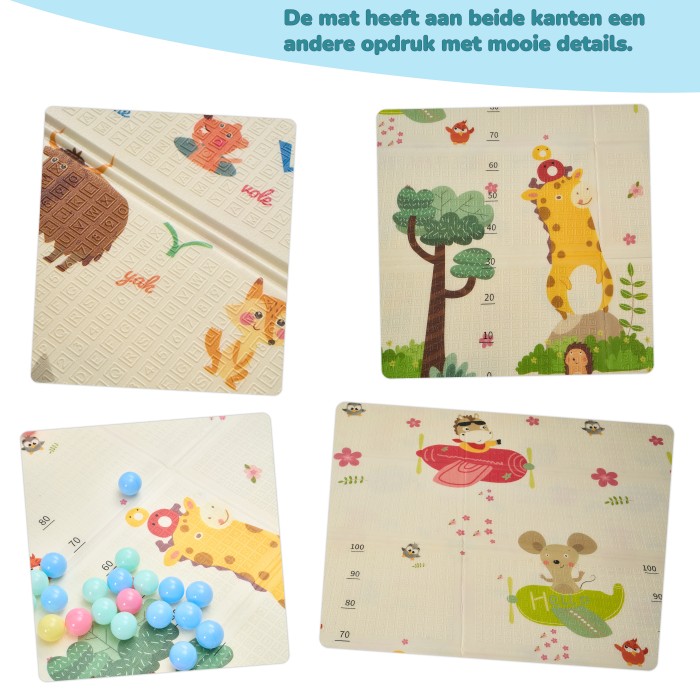 BlockPlay® Grondbox Baby 150x180 cm - Speelbox - Playpen - Baby box - Babypark - Parc bebe - Kinderbox - Kruipbox - Inclusief speelmat 50 speelballen draagtas en 4 optrek hendels - Grijs Alfabet