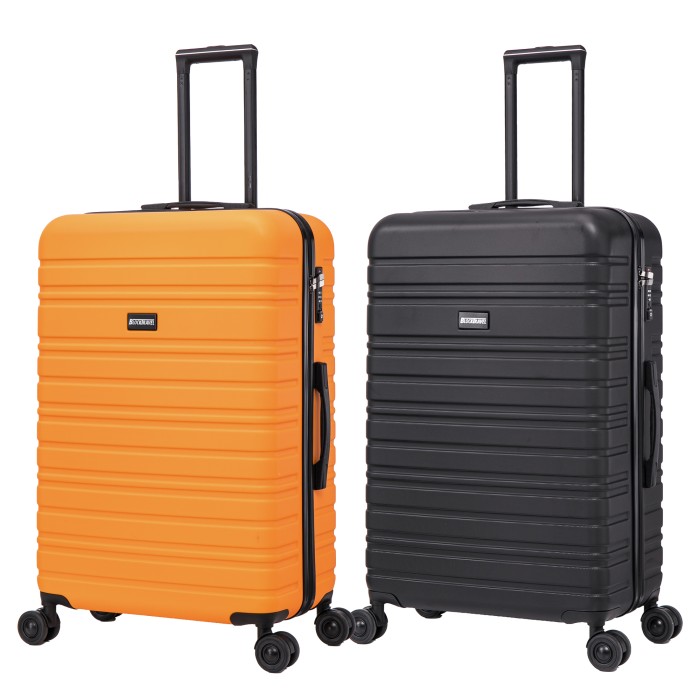 BlockTravel kofferset 2 delig ABS ruimbagage met dubbele wielen 95 liter - inbouw TSA slot - zwart - oranje BlockTravel kofferset 2 delig ABS ruimbagage met dubbele wielen 95 liter - inbouw TSA slot - zwart - oranje
