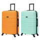 BlockTravel kofferset 2 delig ABS ruimbagage met wielen afneembaar 74 liter - inbouw TSA slot - oranje - mint groen BlockTravel kofferset 2 delig ABS ruimbagage met wielen afneembaar 74 liter - inbouw TSA slot - oranje - mint groen