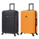 BlockTravel kofferset 2 delig ABS ruimbagage met wielen afneembaar 74 liter - inbouw TSA slot - zwart - oranje BlockTravel kofferset 2 delig ABS ruimbagage met wielen afneembaar 74 liter - inbouw TSA slot - zwart - oranje