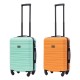 BlockTravel kofferset 2 delig ABS handbagage met wielen afneembaar 39 liter - inbouw TSA slot - mint groen - oranje