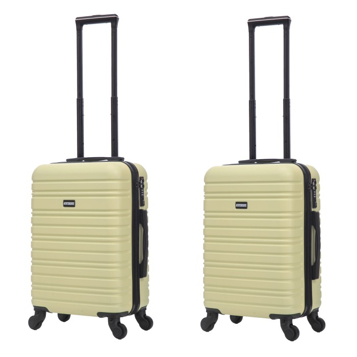 BlockTravel kofferset 2 delig ABS handbagage met wielen afneembaar 39 liter - inbouw TSA slot - lichtgewicht - licht geel