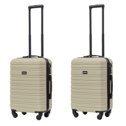 BlockTravel kofferset 2 delig ABS handbagage met wielen afneembaar 39 liter - inbouw TSA slot - lichtgewicht - licht groen
