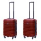 BlockTravel kofferset 2 delig ABS handbagage met wielen afneembaar 39 liter - inbouw TSA slot - lichtgewicht - rood