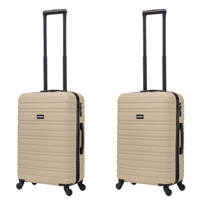 BlockTravel kofferset 2 delig ABS handbagage met wielen afneembaar 39 liter - inbouw TSA slot - lichtgewicht - champagne