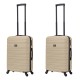 BlockTravel kofferset 2 delig ABS handbagage met wielen afneembaar 39 liter - inbouw TSA slot - lichtgewicht - champagne