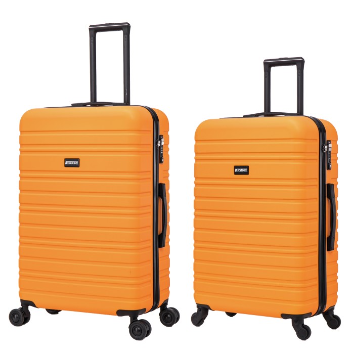 BlockTravel kofferset 2 delig ABS ruimbagage met dubbele wielen 74 en 95 liter - inbouw TSA slot - oranje BlockTravel kofferset 2 delig ABS ruimbagage met dubbele wielen 74 en 95 liter - inbouw TSA slot - oranje
