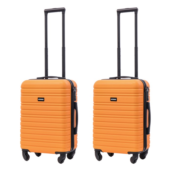 BlockTravel kofferset 2 delig ABS handbagage met wielen afneembaar 39 liter - inbouw TSA slot - lichtgewicht - oranje BlockTravel kofferset 2 delig ABS handbagage met wielen afneembaar 39 liter - inbouw TSA slot - lichtgewicht - oranje