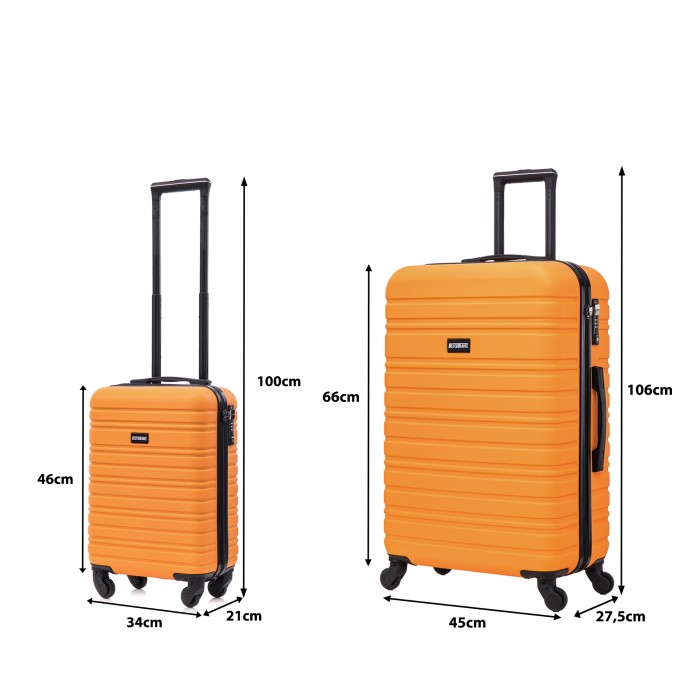 BlockTravel kofferset 2 delig ABS ruimbagage en handbagage 29 en 74 liter - inbouw TSA slot - oranje BlockTravel kofferset 2 delig ABS ruimbagage en handbagage 29 en 74 liter - inbouw TSA slot - oranje