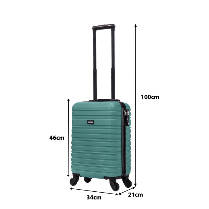 BlockTravel kofferset 2 delig ABS handbagage met wielen afneembaar 29 en 39 liter - inbouw TSA slot - groen