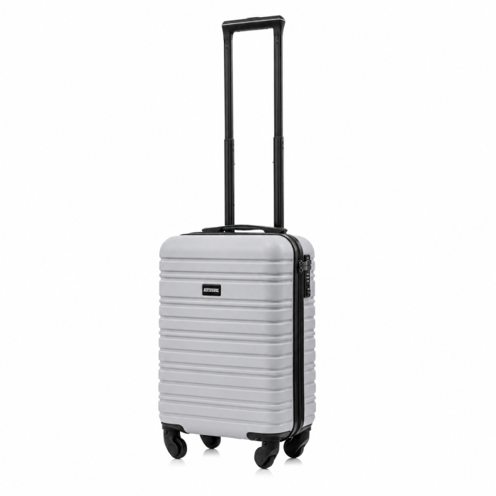 BlockTravel handbagage reiskoffer XS met wielen afneembaar 29 liter - inbouw TSA slot - lichtgewicht - zilver