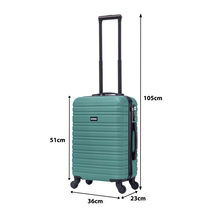 BlockTravel kofferset 2 delig ABS handbagage met wielen afneembaar 29 en 39 liter - inbouw TSA slot - groen