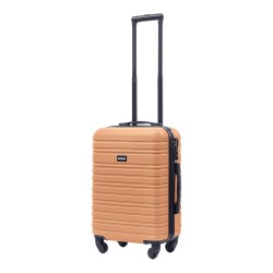 BlockTravel handbagage reiskoffer S met wielen afneembaar 39 liter - inbouw TSA slot - lichtgewicht - licht oranje