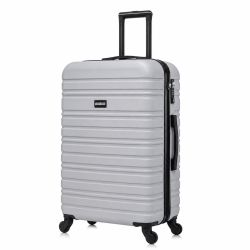 BlockTravel reiskoffer M met wielen afneembaar 74 liter - inbouw TSA slot - lichtgewicht - zilver