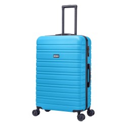 BlockTravel reiskoffer L met dubbele wielen 95 liter - inbouw TSA slot - lichtgewicht - blauw