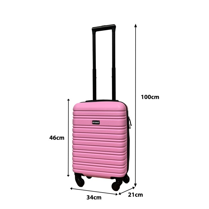 BlockTravel handbagage reiskoffer XS met wielen afneembaar 29 liter - inbouw TSA slot - lichtgewicht - roze