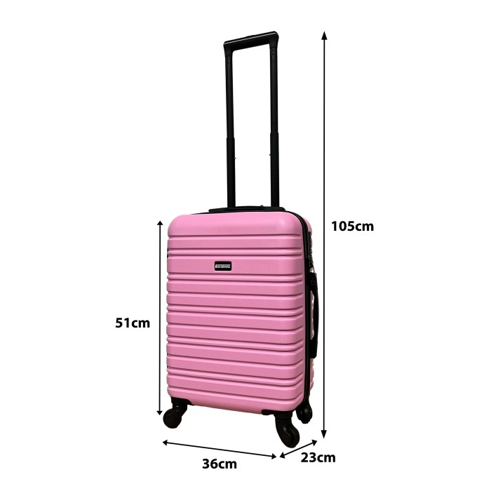 BlockTravel handbagage reiskoffer S met wielen afneembaar 39 liter - inbouw TSA slot - lichtgewicht - roze