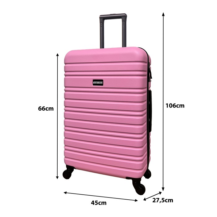 BlockTravel reiskoffer M met wielen afneembaar 74 liter - inbouw TSA slot - lichtgewicht - roze