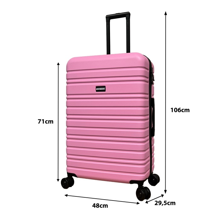 BlockTravel reiskoffer L met dubbele wielen 95 liter - inbouw TSA slot - lichtgewicht - roze