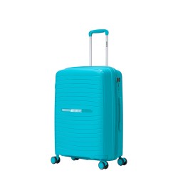 BlockTravel Palma PP reiskoffer met wielen S 38 tot 43 liter vergrootbaar met inbouw TSA cijferslot – blauw