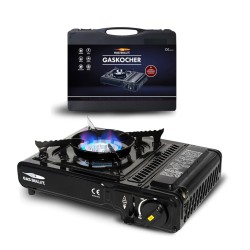 BlockTravel - Gas Bullet - Gasstelletje noodpakket - Camping gasstel - Gasbrander - kooktoestel - Gas Stove - Draagkoffer