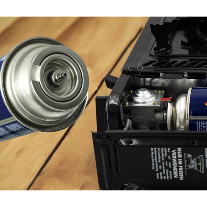 BlockTravel - Gasstelletje noodpakket - Camping gasstel - Gasbrander - kooktoestel - incl. 4 Butaan Gasbussen - Gas Stove - Draagkoffer