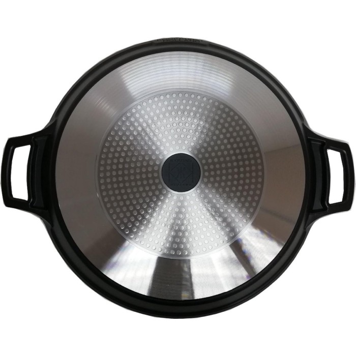 Kookkunst Holland Paella Pan Inductie - Kookpan met Silicone Koude Handgrepen - Ø 40 cm - Inductie Pannen - Gietaluminium - Marmeren Anti-aanbaklaag - PFOA-vrij