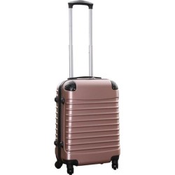 Reiskoffer handbagage koffer met wielen 39 liter - lichtgewicht - cijferslot - rose goud