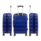 BlockTravel kofferset 3 delig met wielen en cijferslot - ABS - blauw (42016)