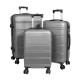 BlockTravel kofferset 3 delig met wielen en cijferslot - ABS - zilver (42016)