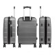 BlockTravel kofferset 3 delig met wielen en cijferslot - ABS - zilver (42016) BlockTravel kofferset 3 delig met wielen en cijferslot - ABS - zilver (42016)