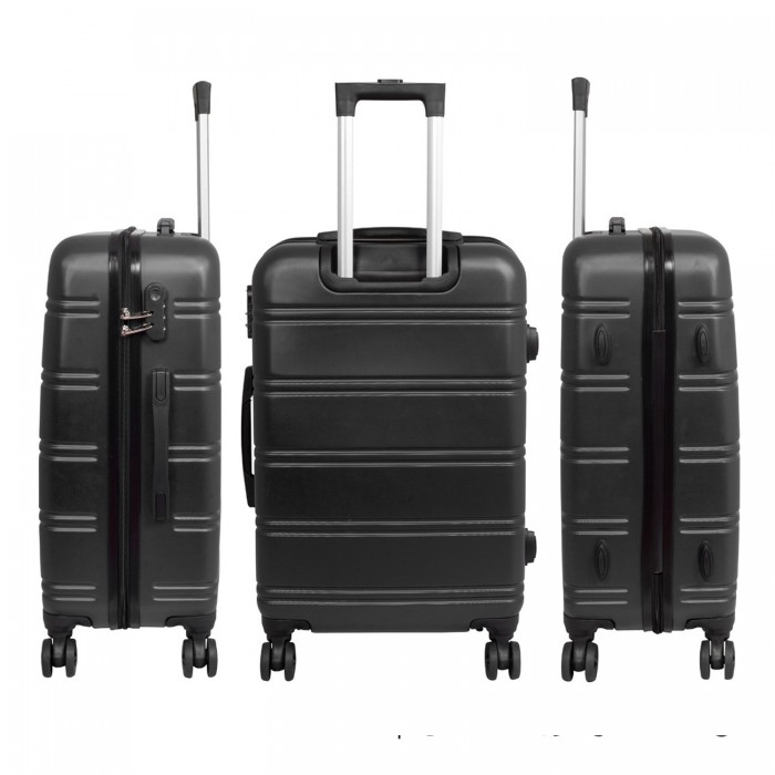 BlockTravel kofferset 3 delig met wielen en cijferslot - ABS - zwart (42016) BlockTravel kofferset 3 delig met wielen en cijferslot - ABS - zwart (42016)