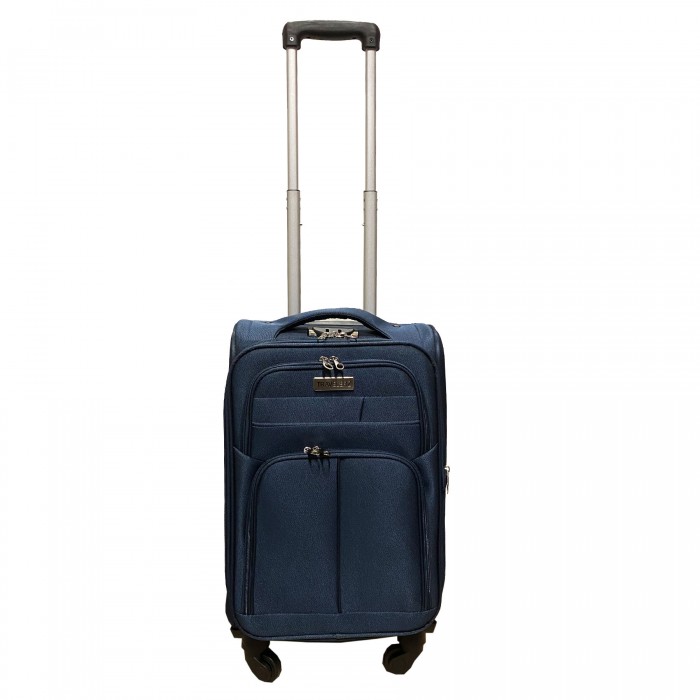 Travelerz handbagage reiskoffer met wielen softcase 42 liter - met cijferslot - expender - voorvakken - blauw Travelerz handbagage reiskoffer met wielen softcase 42 liter - met cijferslot - expender - voorvakken - blauw