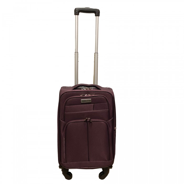 Travelerz handbagage reiskoffer met wielen softcase 42 liter - met cijferslot - expender - voorvakken - paars Travelerz handbagage reiskoffer met wielen softcase 42 liter - met cijferslot - expender - voorvakken - paars
