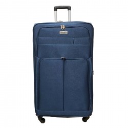 Travelerz reiskoffer met wielen softcase 139 liter - met cijferslot - expender - voorvakken - blauw