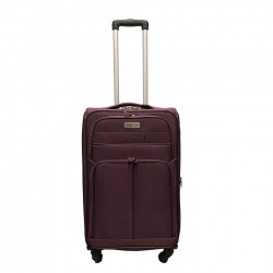 Travelerz reiskoffer met wielen softcase 68 liter - met cijferslot - expender - voorvakken - paars