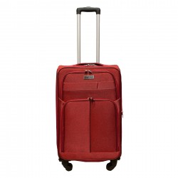 Travelerz reiskoffer met wielen softcase 68 liter - met cijferslot - expender - voorvakken - rood