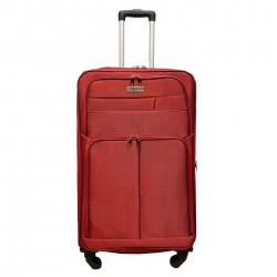 Travelerz reiskoffer met wielen softcase 96 liter - met cijferslot - expender - voorvakken - rood