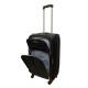 Travelerz reiskoffer met wielen softcase 68 liter - met cijferslot - expender - voorvakken - zwart Travelerz reiskoffer met wielen softcase 68 liter - met cijferslot - expender - voorvakken - zwart