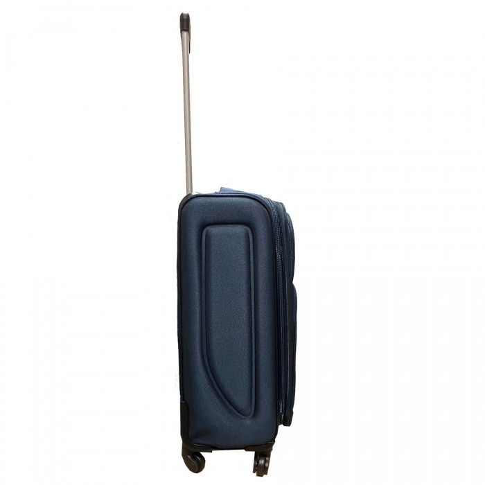 Travelerz reiskoffer met wielen softcase 68 liter - met cijferslot - expender - voorvakken - blauw